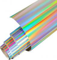 Metallic Soft - МЕ771. СЕРЕБРО ГОЛОГРАММА СПЕКТР. Подложка клейкая. Толщина 80-90 микрон. Ширина 50 см.