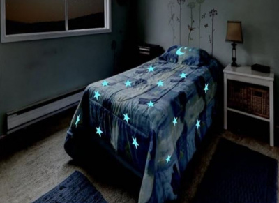 Glow-in-Dark-002. Фосфор белый. Светится в темноте голубым. Подложка неклейкая. Ширина 50 см.