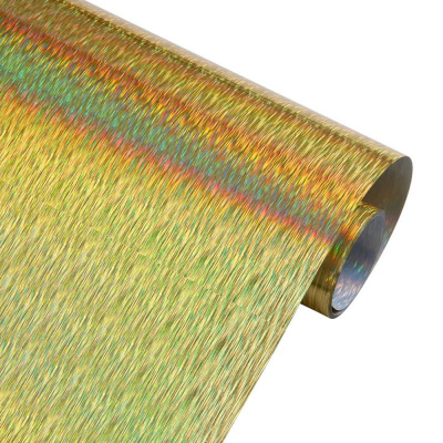Metallic Soft - МЕ776. ЗОЛОТО ГОЛОГРАММА ДОЖДИК. Подложка клейкая. Толщина 80-90 микрон. Ширина 50 см.